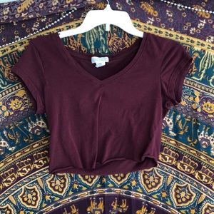 Maroon crop top